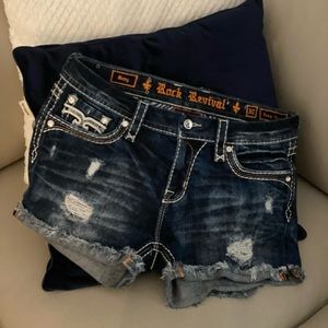 Destructed denim Rock Revival shorts